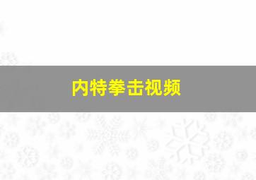 内特拳击视频