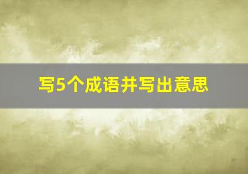 写5个成语并写出意思