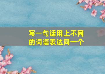 写一句话用上不同的词语表达同一个