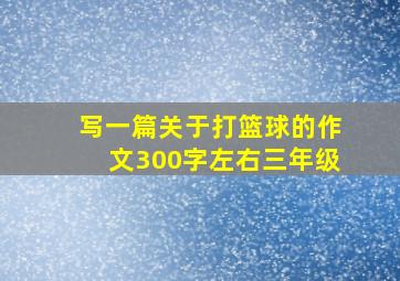 写一篇关于打篮球的作文300字左右三年级