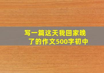 写一篇这天我回家晚了的作文500字初中