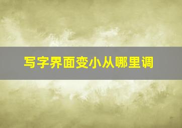 写字界面变小从哪里调