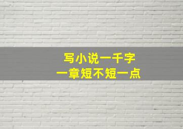 写小说一千字一章短不短一点