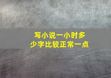 写小说一小时多少字比较正常一点