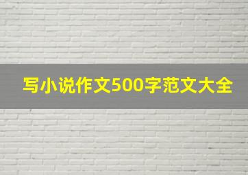 写小说作文500字范文大全