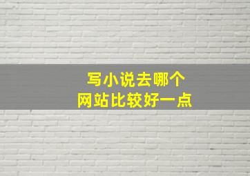 写小说去哪个网站比较好一点