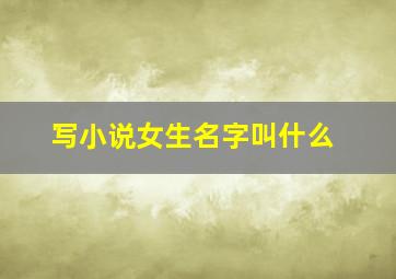 写小说女生名字叫什么