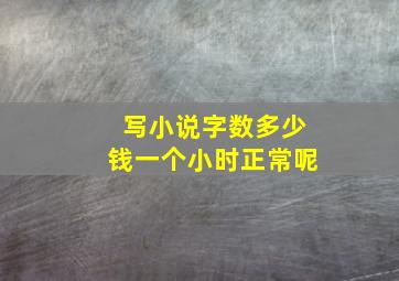 写小说字数多少钱一个小时正常呢