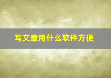 写文章用什么软件方便