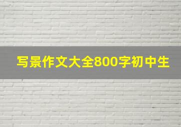 写景作文大全800字初中生