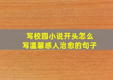 写校园小说开头怎么写温馨感人治愈的句子