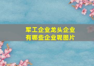 军工企业龙头企业有哪些企业呢图片