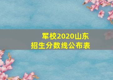 军校2020山东招生分数线公布表