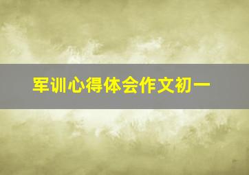 军训心得体会作文初一