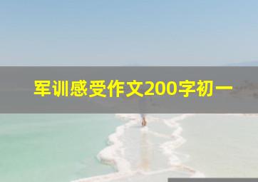 军训感受作文200字初一