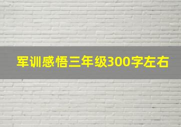 军训感悟三年级300字左右