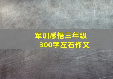 军训感悟三年级300字左右作文