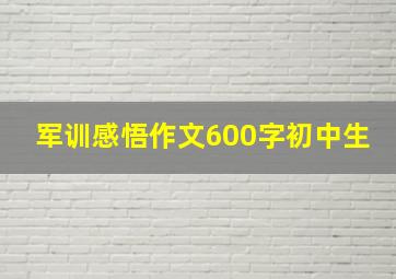 军训感悟作文600字初中生