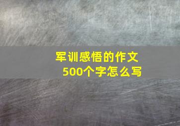 军训感悟的作文500个字怎么写