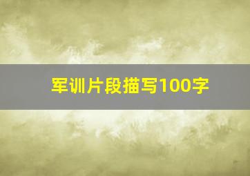 军训片段描写100字