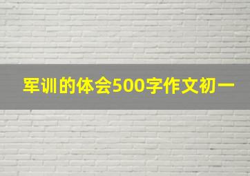 军训的体会500字作文初一