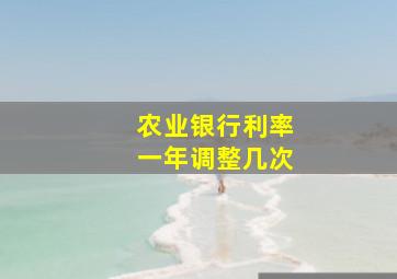 农业银行利率一年调整几次