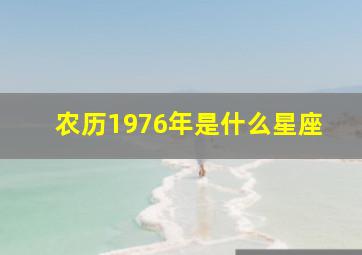 农历1976年是什么星座