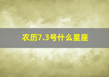 农历7.3号什么星座