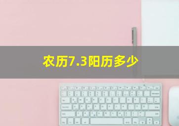 农历7.3阳历多少