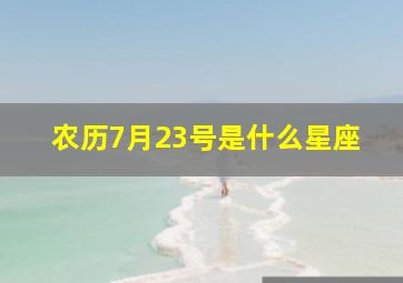 农历7月23号是什么星座