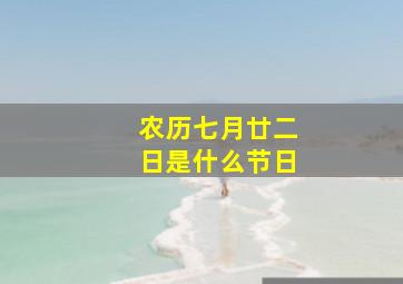 农历七月廿二日是什么节日