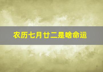 农历七月廿二是啥命运