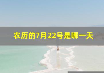 农历的7月22号是哪一天