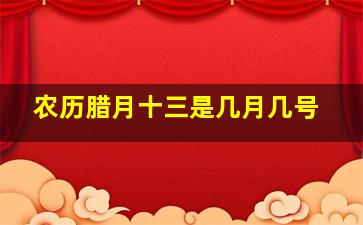 农历腊月十三是几月几号