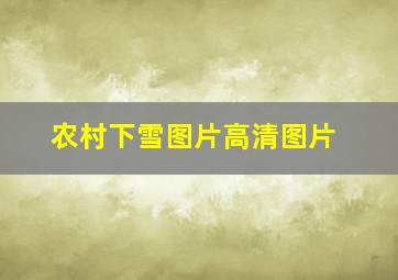 农村下雪图片高清图片