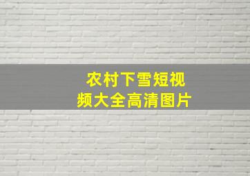 农村下雪短视频大全高清图片