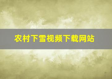 农村下雪视频下载网站