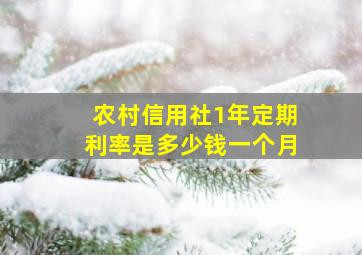 农村信用社1年定期利率是多少钱一个月