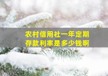 农村信用社一年定期存款利率是多少钱啊