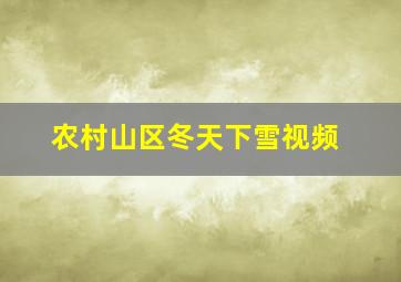 农村山区冬天下雪视频