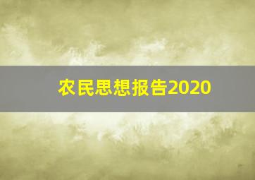 农民思想报告2020