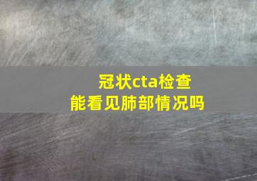 冠状cta检查能看见肺部情况吗