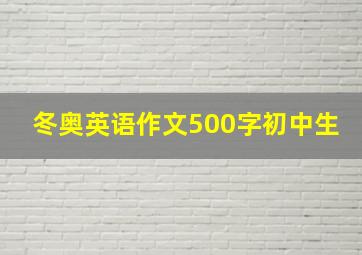 冬奥英语作文500字初中生