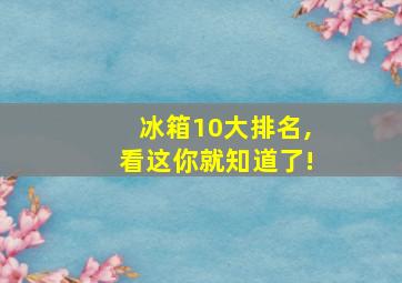 冰箱10大排名,看这你就知道了!