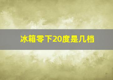 冰箱零下20度是几档