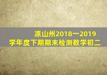 凉山州2018一2019学年度下期期末检测数学初二