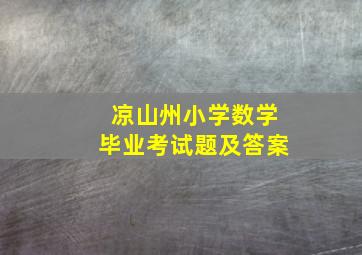 凉山州小学数学毕业考试题及答案