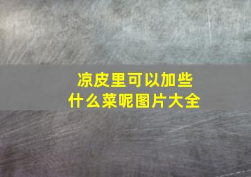 凉皮里可以加些什么菜呢图片大全