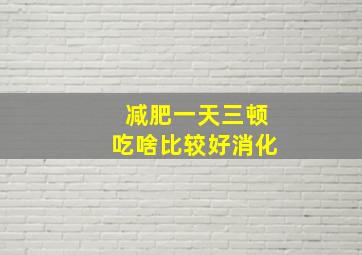 减肥一天三顿吃啥比较好消化