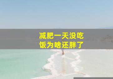 减肥一天没吃饭为啥还胖了